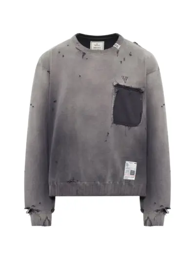 Maison MIHARA YASUHIRO sun-faded distressed sweater - Grey