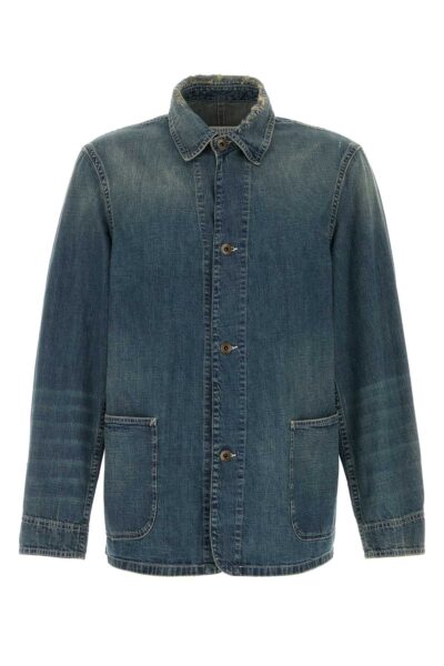 Maison Margiela Denim Jacket Blue Exterior: Cotton Giacche E Gilet - Men
