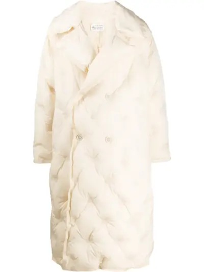 Maison Margiela quilted long coat - Neutrals