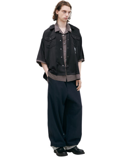 Maison Mihara Yasuhiro Double-layered printed shirt