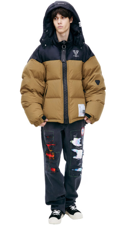 Maison Mihara Yasuhiro Oversize down jacket with patch