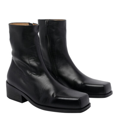 Marsell Boots Black Calf Leather/leather Sole - Men