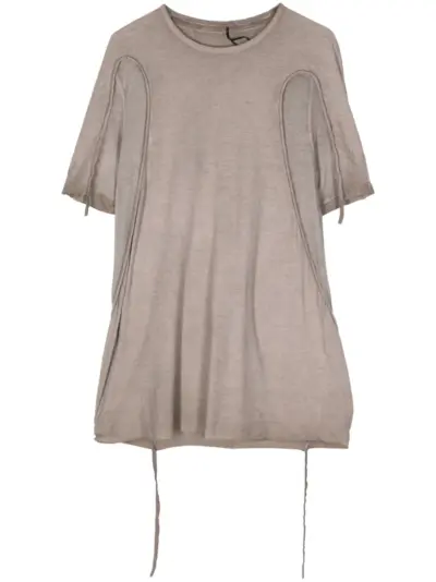 Masnada draped-detail cotton T-shirt - Neutrals