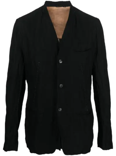 Masnada textured cotton-blend blazer - Black