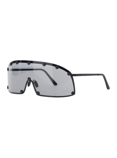 Oversized Sunglasses Rick Owens With Stud Details And Black Two-Tone Stainless Steel Temples For Men - Men