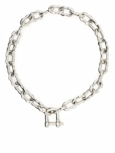 Parts of Four Charm Chain choker necklace - Grey