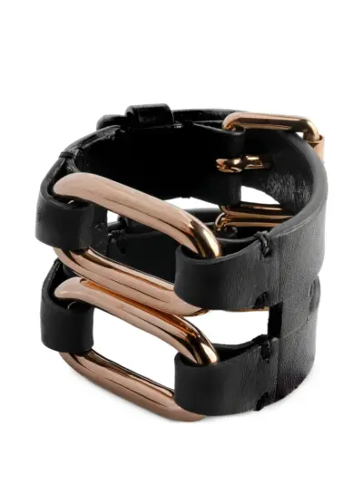 Parts of Four Link Gauntlet leather bracelet - Black