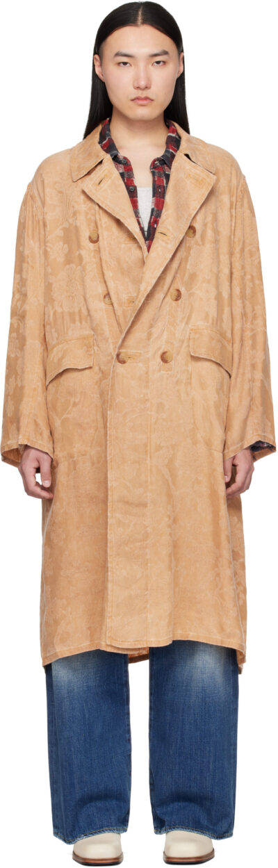 R13 Orange Oversized Hooded Coat