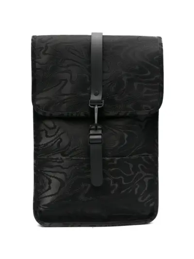 Rains swirl-print buckle-fastening backpack - Black