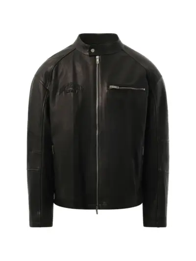 Represent belstaff Cafe Racer embroidered biker jacket - Black