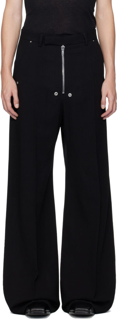 Rick Owens Black Concordians Tailored Wide Belas Trousers