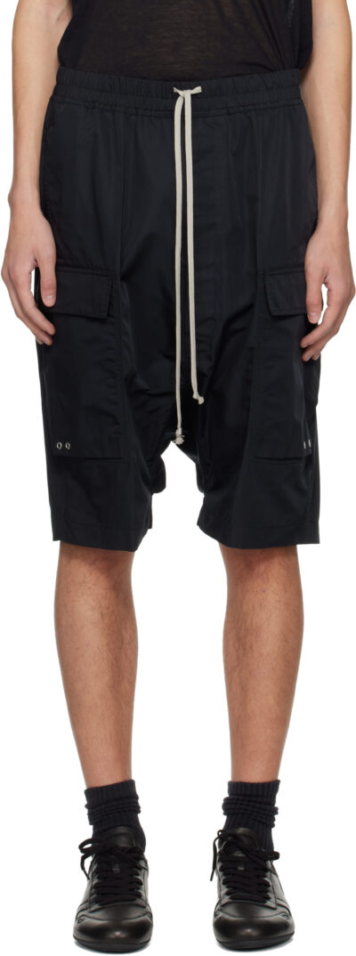Rick Owens Black Temple Cargo Pods Shorts