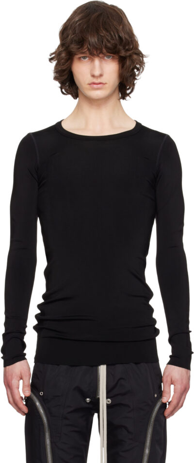 Rick Owens Black Temple Rib LS T-shirt