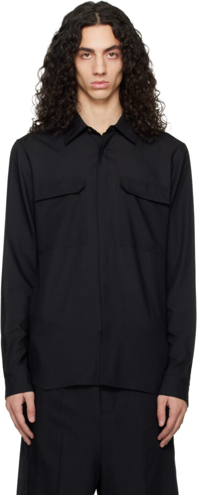 Rick Owens Black Temple Work Shirt
