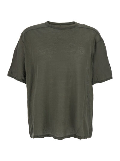 Rick Owens Brad Green Crewneck T-Shirt with Rear Stitching in Cotton Man Tshirts And Polo Shirts - Men