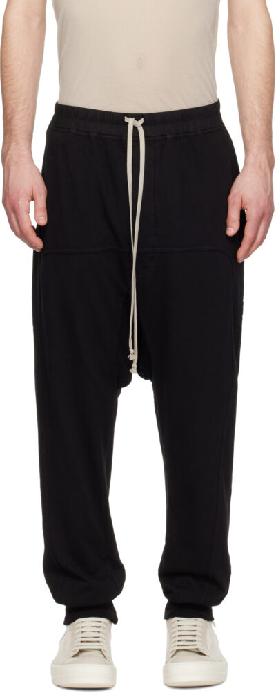 Rick Owens DRKSHDW Black Temple Drawstring Lounge Pants