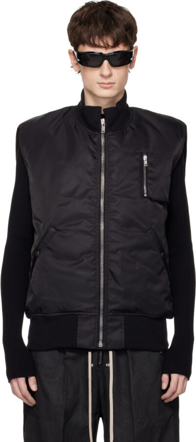 Rick Owens DRKSHDW Black Temple SL Tankers Bomber Vest