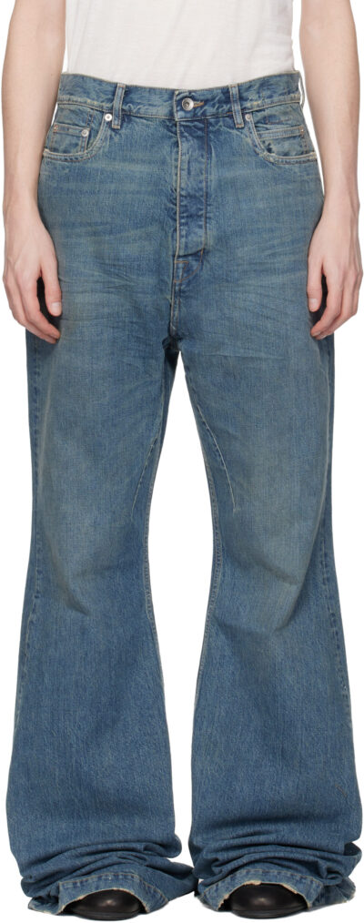 Rick Owens DRKSHDW Blue Temple Bolan Bootcut Jeans