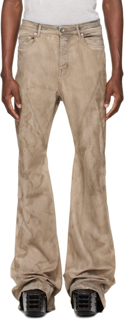Rick Owens DRKSHDW Gray Temple Bias Bootcut Jeans