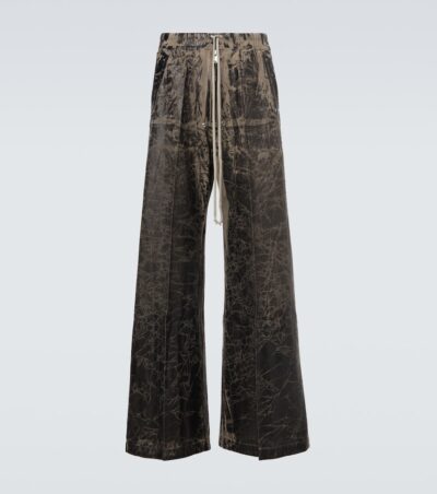 Rick Owens DRKSHDW coated cotton wide-leg pants