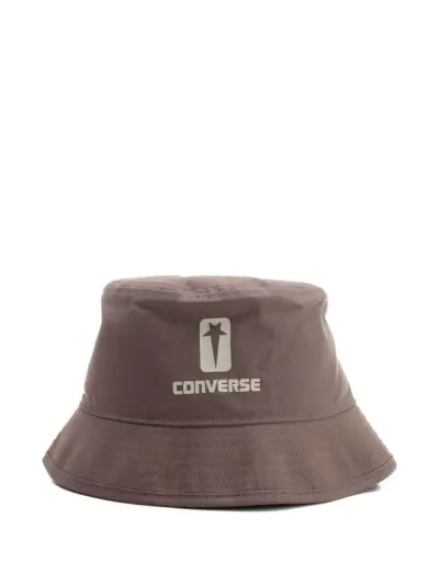 Rick Owens DRKSHDW x Converse logo-print cotton bucket hat - Brown