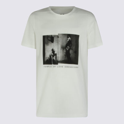 Rick Owens Drkshdw T-Shirts And Polos Milk-black _co - Men
