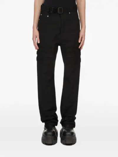 Rick Owens Geth belted cargo trousers - Black
