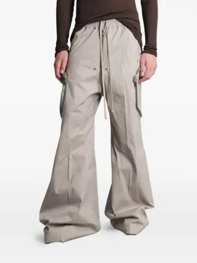 Rick Owens Heizer Belas zip-details drawstring cotton trousers - Grey