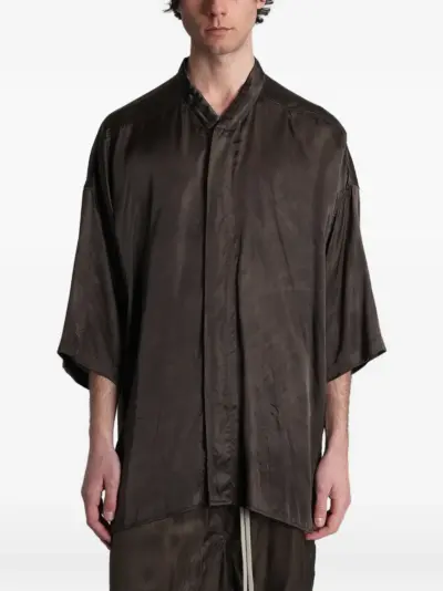 Rick Owens Jumbo Faun mandarin-collar wide-sleeve shirt - Grey