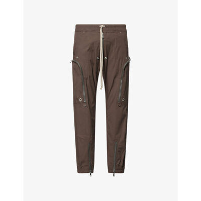 Rick Owens Mens Rick Owens Bauhaus Zip-Pockets Cotton-Poplin Cargo Trousers