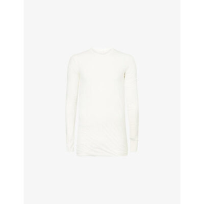 Rick Owens Mens Rick Owens Double-Layer Long-Sleeve Cotton T-Shirt
