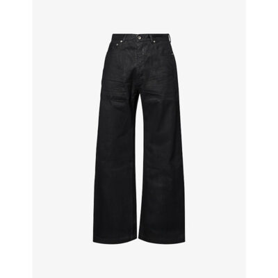 Rick Owens Mens Rick Owens Drkshdw Geth Coated Denim Jeans