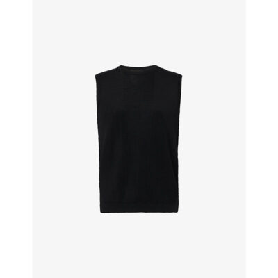Rick Owens Mens Rick Owens Round-Neck Rib-Knit Wool Tank Top