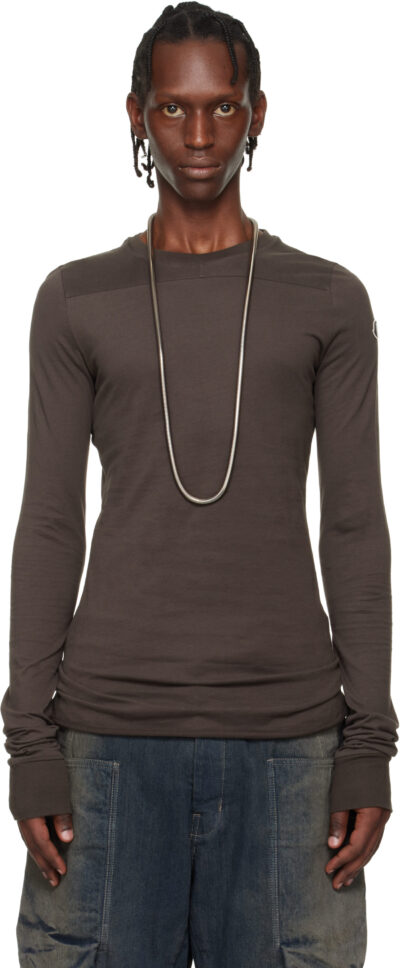 Rick Owens Moncler + Rick Owens Brown Girder LS T-shirt