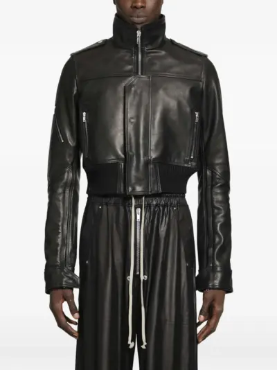Rick Owens Temple Rev leather jacket - Black