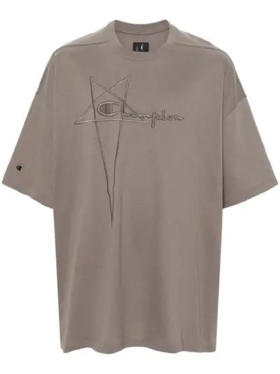 Rick Owens X Champion logo-embroidered cotton T-shirt - Grey