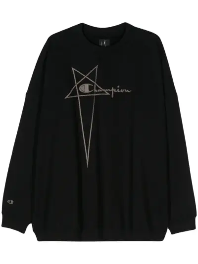 Rick Owens X Champion logo-embroidered sweatshirt - Black
