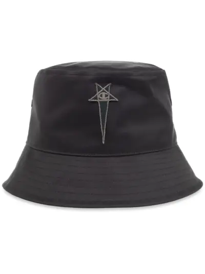 Rick Owens X Champion logo-patch bucket hat - Black