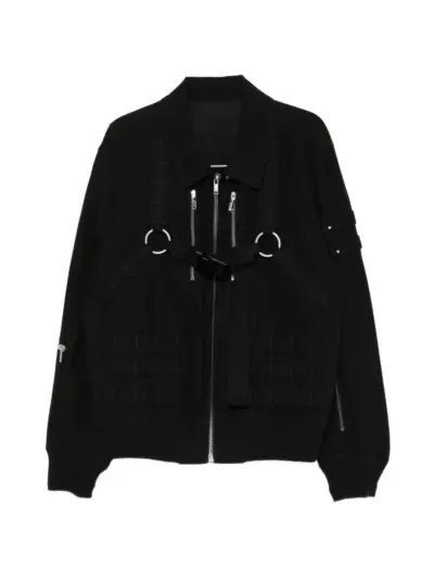 Rick Owens harness-embellishment zip-up jacket - Black