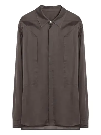 Rick Owens long-sleeve panelled shirt - Grey