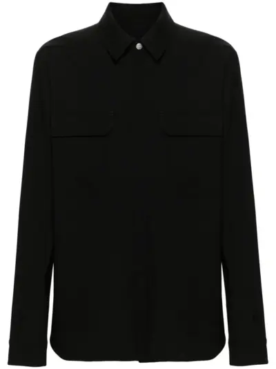 Rick Owens press-stud virgin-wool shirt - Black