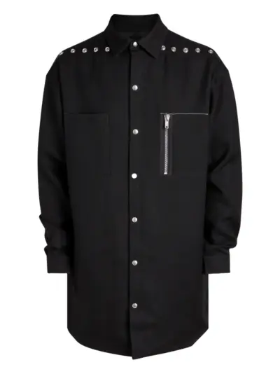 Rick Owens studded zip-detail shirt - Black