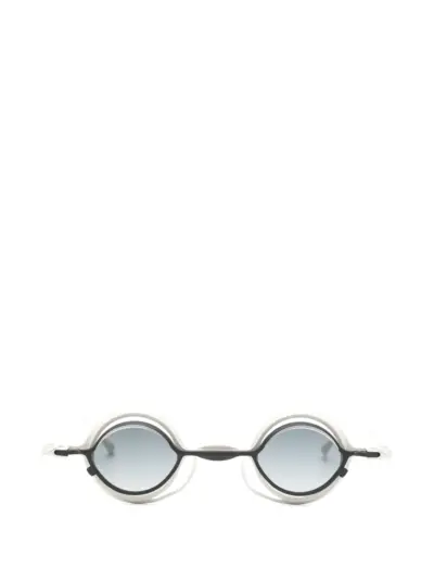 Rigards clip-on round-frame glasses - White