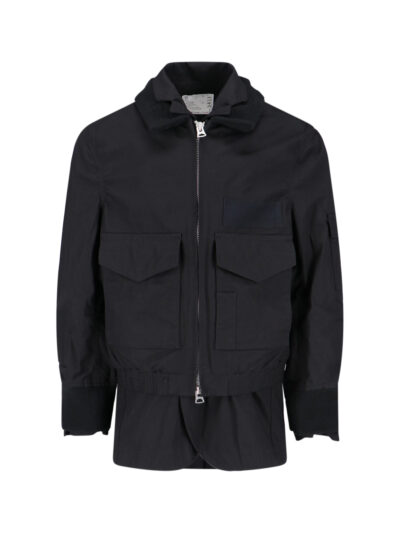 Sacai Jackets Black Cotton - Men