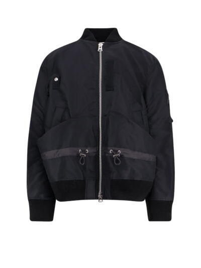 Sacai Jackets Black Nylon - Men
