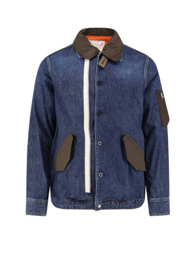 Sacai Jackets Blue Cotone/nylon - Men