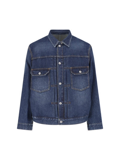 Sacai Jackets Blue Cotton - Men