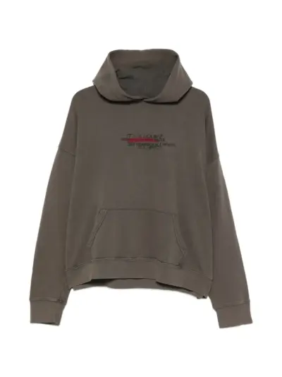 Song For The Mute embroidered-logo pouch-pocket hoodie - Brown