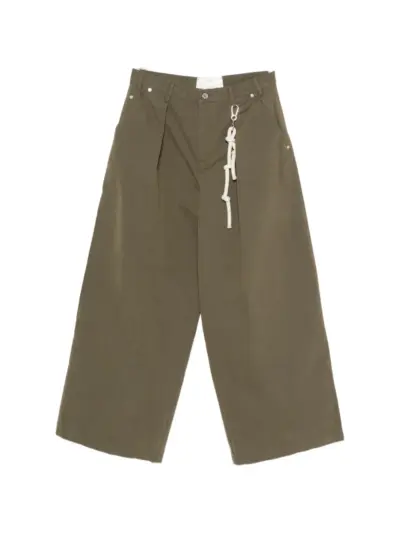 Song For The Mute pleated-detail rope-attachment trousers - Green