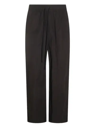 Thom Krom elasticated-waist straight-leg trousers - Black
